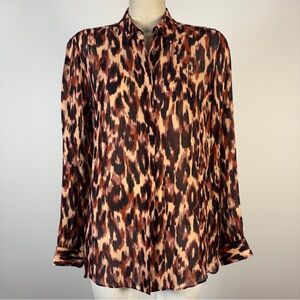 ❤️ Massimo Dutti Leopard Print Button Down Blouse 8